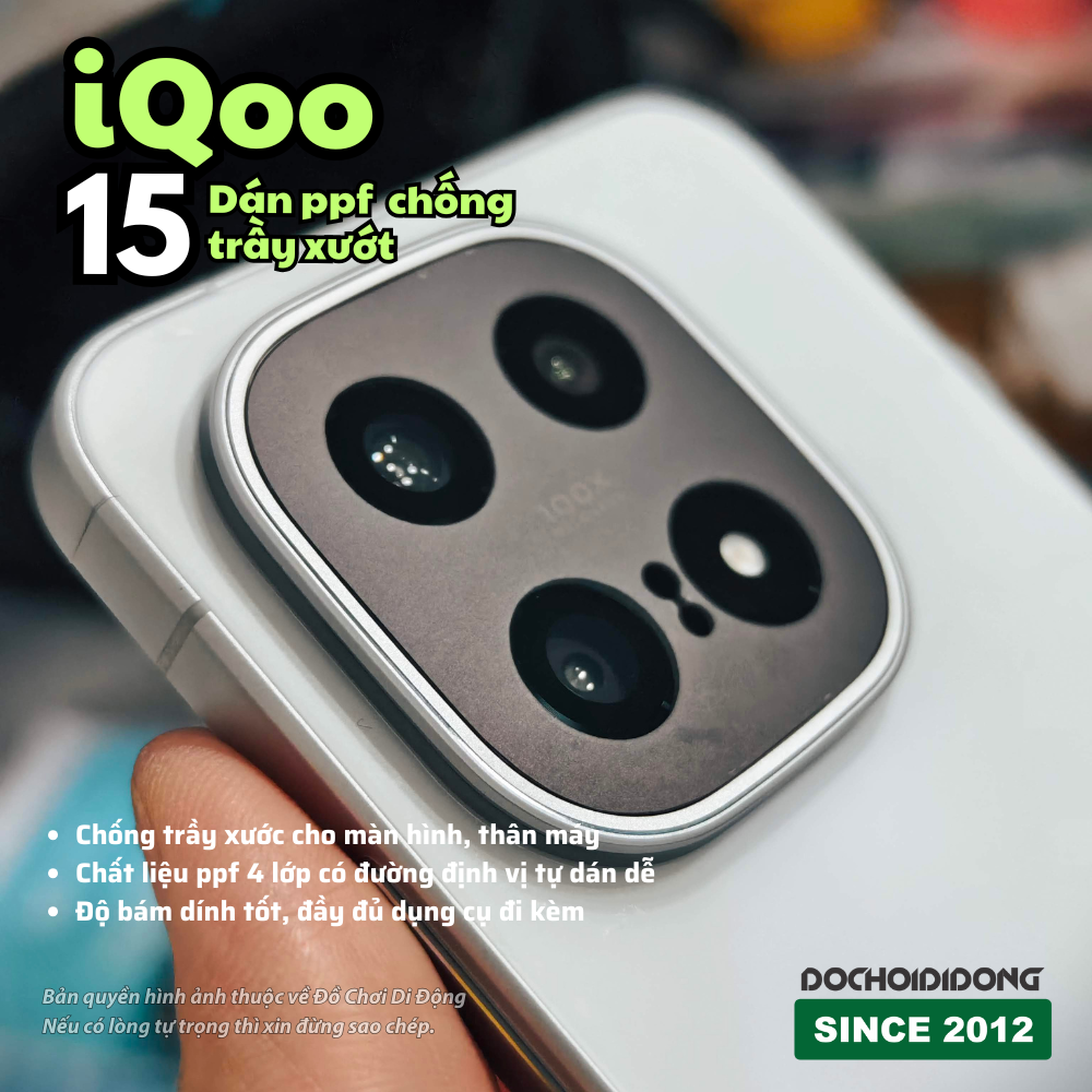 Dán PPF Chống Trầy Xước Full Body/Màn Hình iQOO 15 (Nhám/Bóng) - Thiết Kế Cho Game Thủ