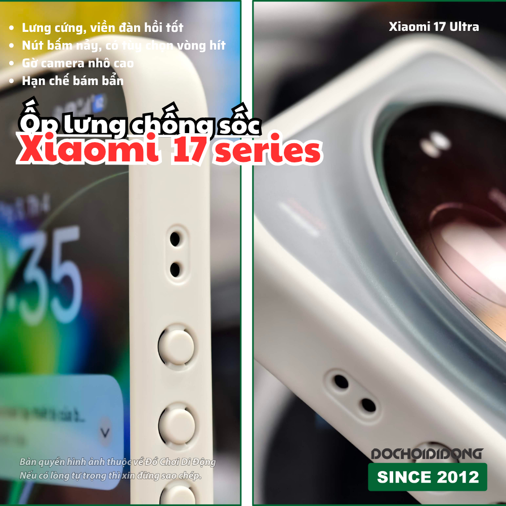 Ốp Lưng Chống Sốc Xiaomi 17 Pro / 17 Pro Max Ultra (Tùy Chọn Vòng Hít Nam Châm)