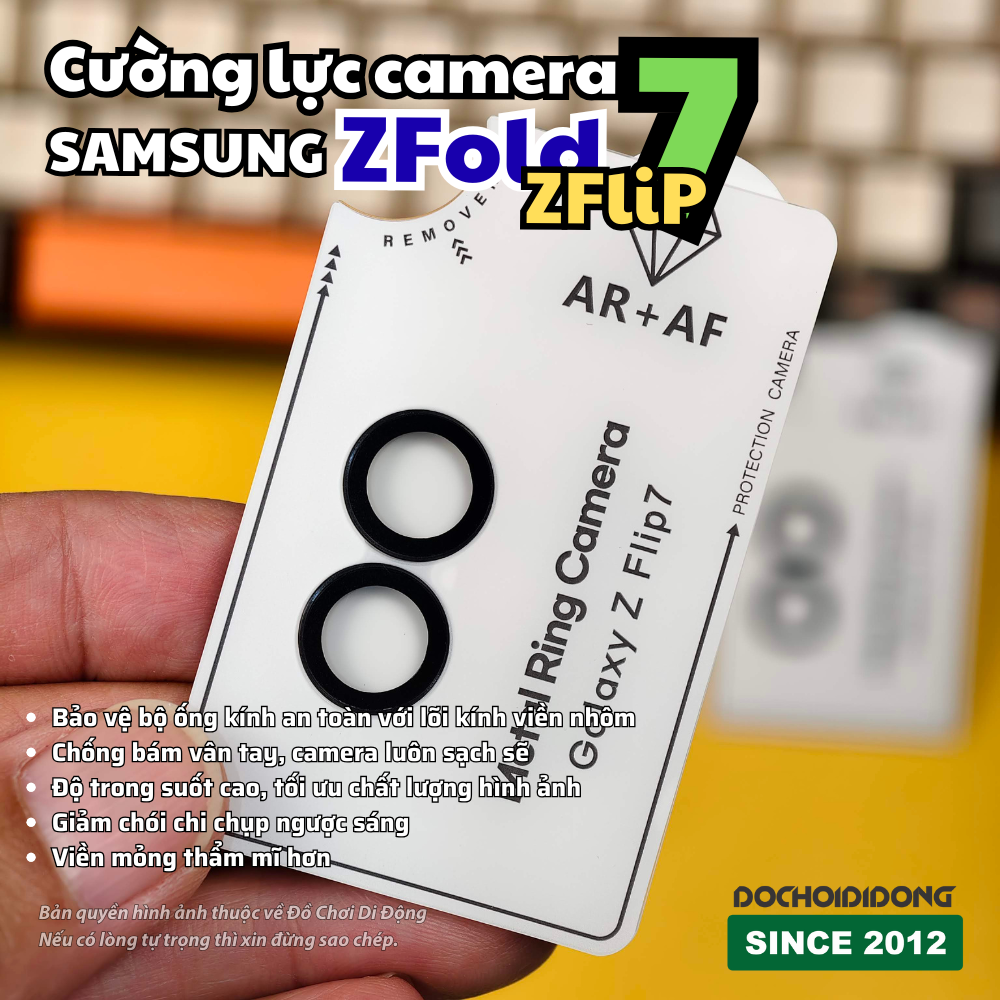 Dán Cường Lực Camera Metal Ring Samsung Galaxy Z Fold 7 & Z Flip 7 – Chống Vỡ, Chống Chói
