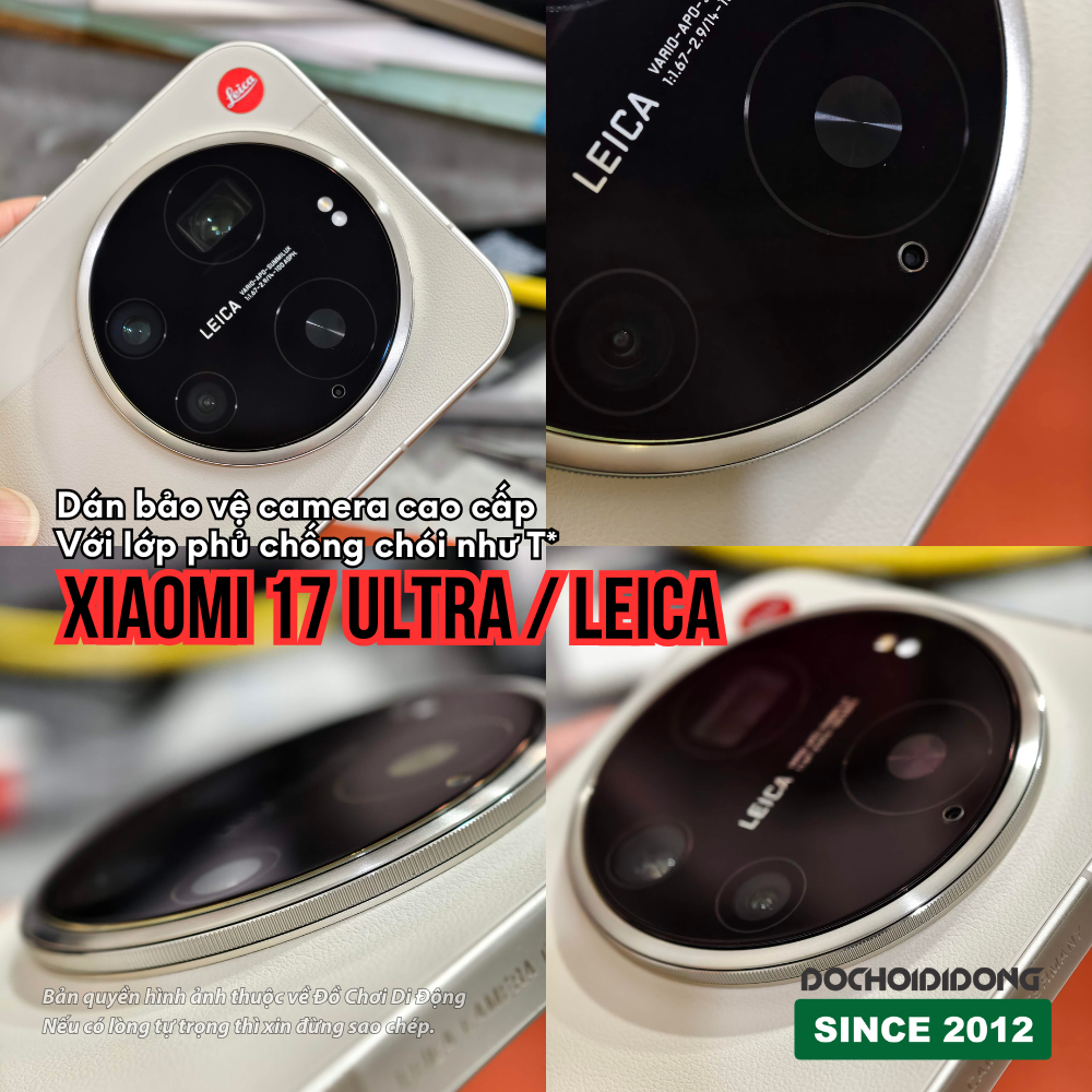 [ Giống Lớp Phủ T* ] Dán Cường Lực Camera Xiaomi 15 - 15 Pro - 17 Ultra Chống Chói Cao Cấp