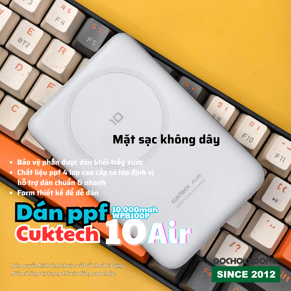 Dán PPF Full Body Bảo Vệ Sạc Dự Phòng Cuktech 10 Air 10000mAh WPB100P (Tùy Chọn Màn Hình)