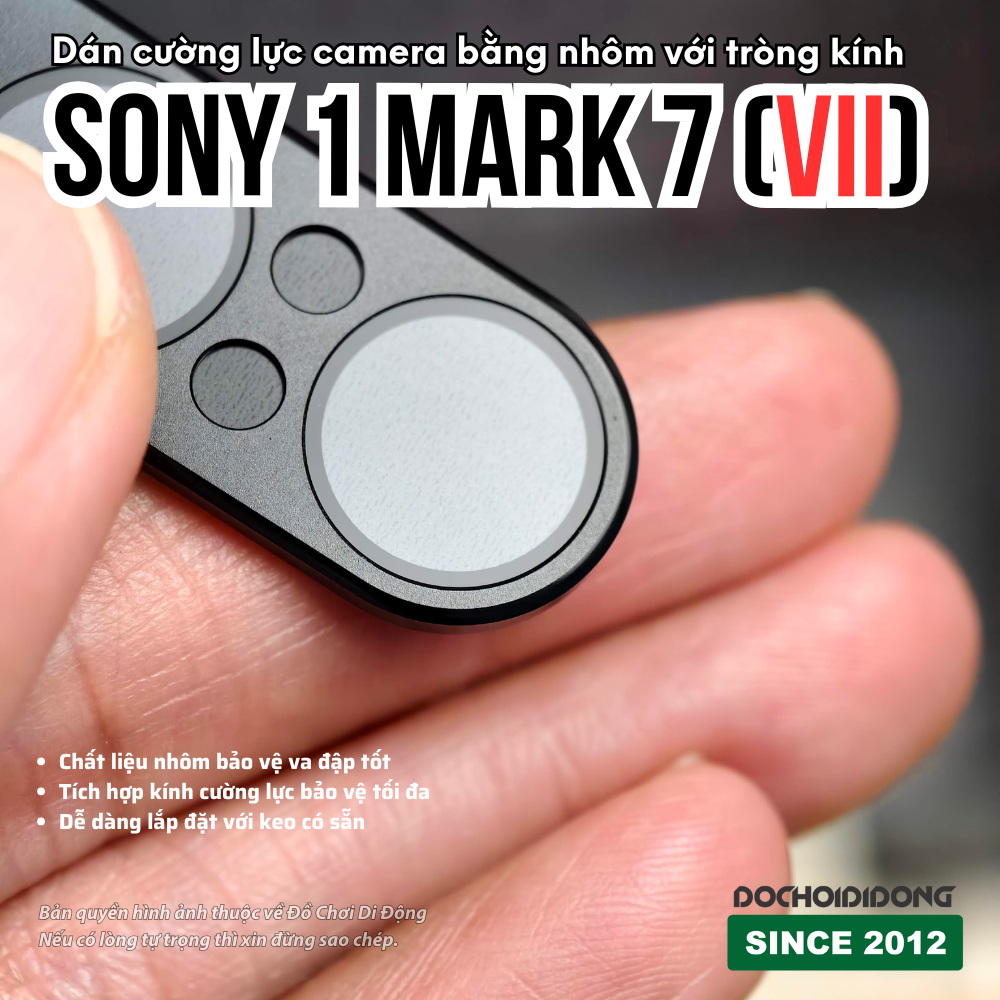 Dán cường lực camera Sony Xperia 1 mark VII 7 khung nhôm tròng kính