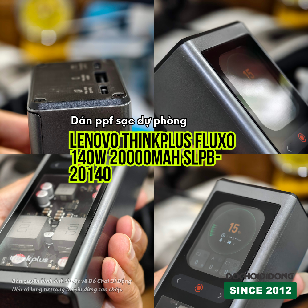 Dán PPF Chống Trầy Xước Sạc Dự Phòng Lenovo ThinkPlus Fluxo 140W 20000mAh (SLPB-20140)