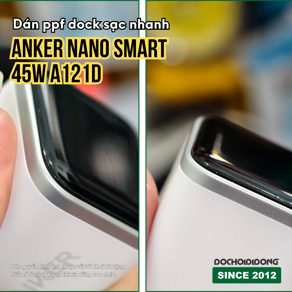 Dán PPF Chống Trầy Xước Củ Sạc Anker Nano Smart 45W A121D (Full Body/Mặt Đen Bóng)