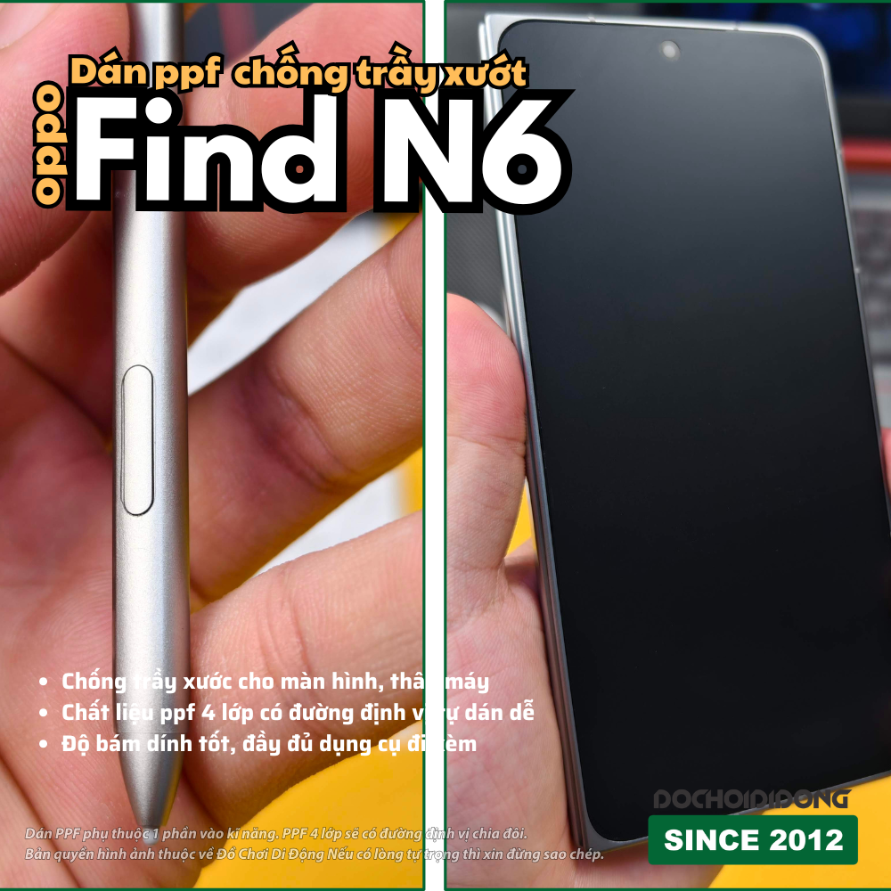 Miếng Dán PPF Chống Trầy Xước Oppo Find N6 4 Lớp Cao Cấp - Tự Dán Dễ Dàng