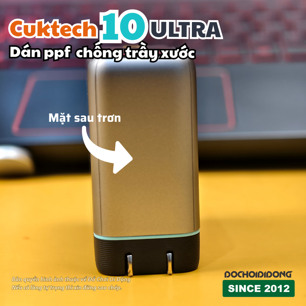 Dán ppf củ sạc Cuktech 10 Ultra full màn hình cong - bảo vệ hoàn hảo