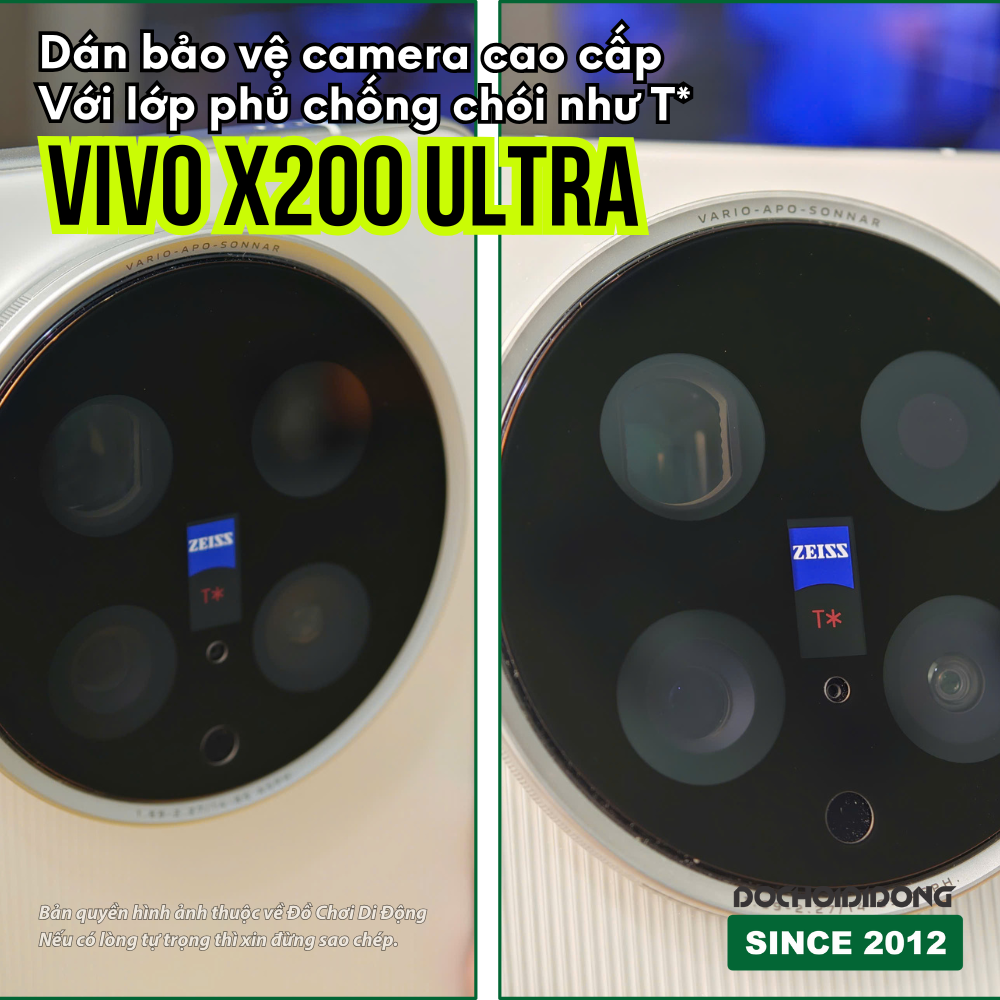 [ Giống Lớp Phủ T* ] Dán Cường Lực Camera Vivo X100 Ultra - X200 Ultra Chống Chói Cao Cấp