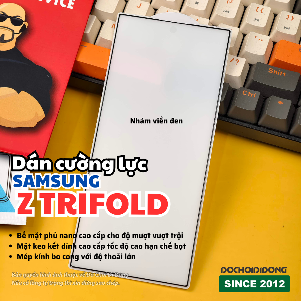 Kính cường lực màn hình ngoài Samsung Z TriFold – Trong suốt, nhám, chống nhìn trộm, vuốt mượt, bảo vệ màn hình phụ