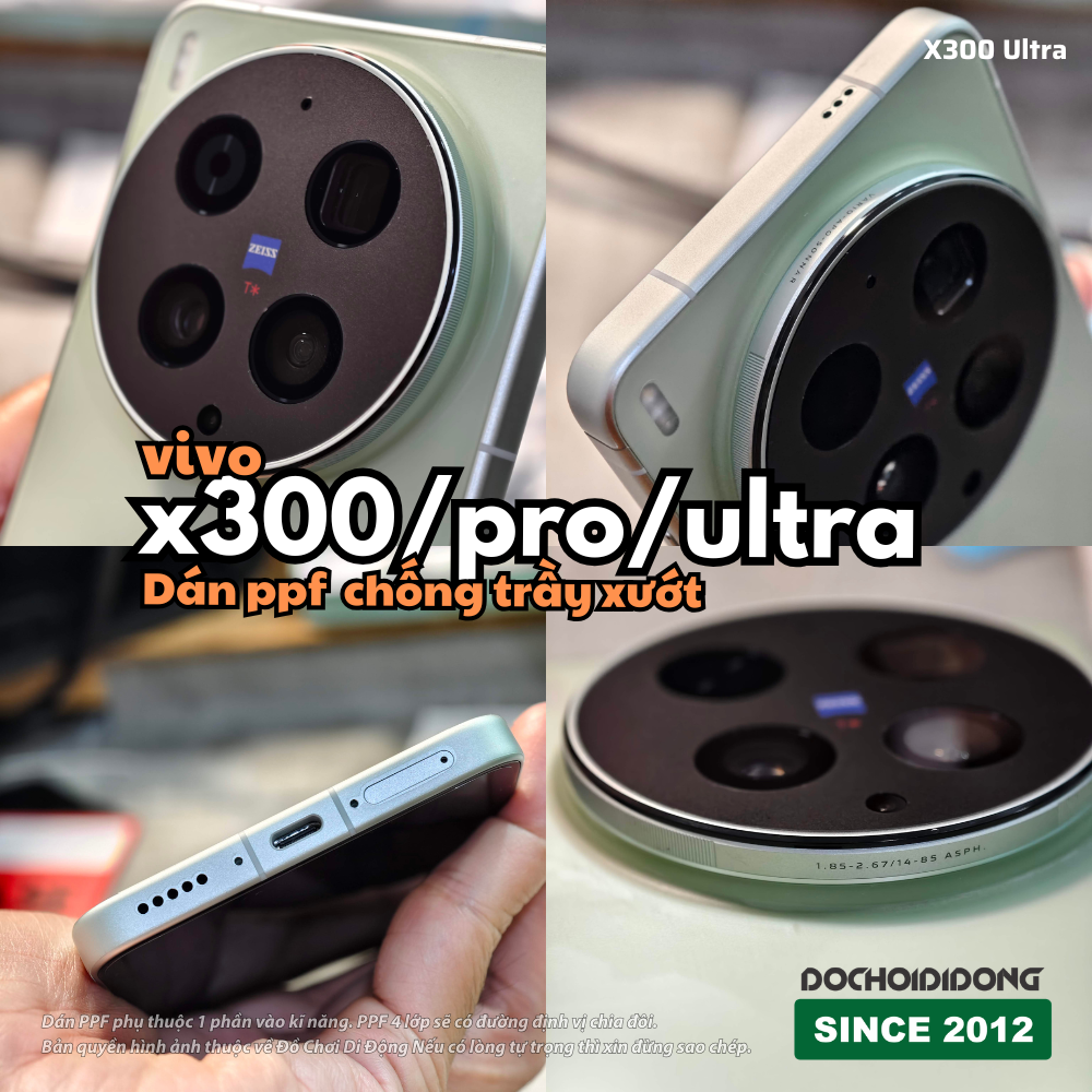 Dán PPF Full Body Chống Trầy Xước Cho Vivo X300 / Pro / Ultra (Nhiều Tùy Chọn Nhám/Bóng, Lưng/Viền)