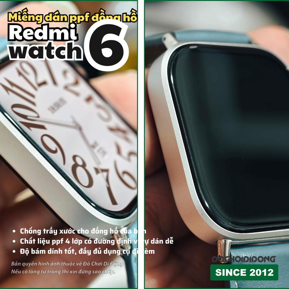 Combo 3 Miếng Dán Màn Hình PPF Redmi Watch 6 Chống Trầy Siêu Trong