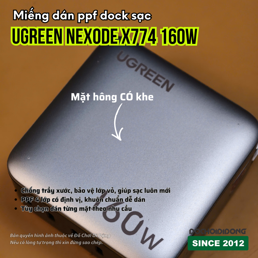 Miếng Dán PPF Chống Trầy Xước Củ Sạc Ugreen Nexode 160W X774