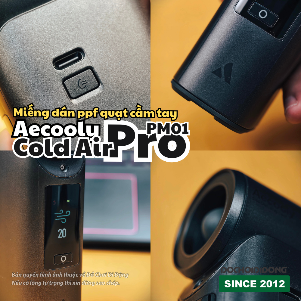 Miếng dán PPF quạt cầm tay Aecooly Cold Air Pro PM01 | Chống trầy, trong suốt, chuẩn form