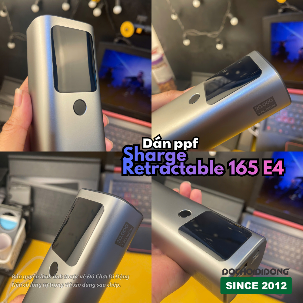 Dán PPF Chống Trầy Xước Sạc Dự Phòng Sharge Retractable 165W E4