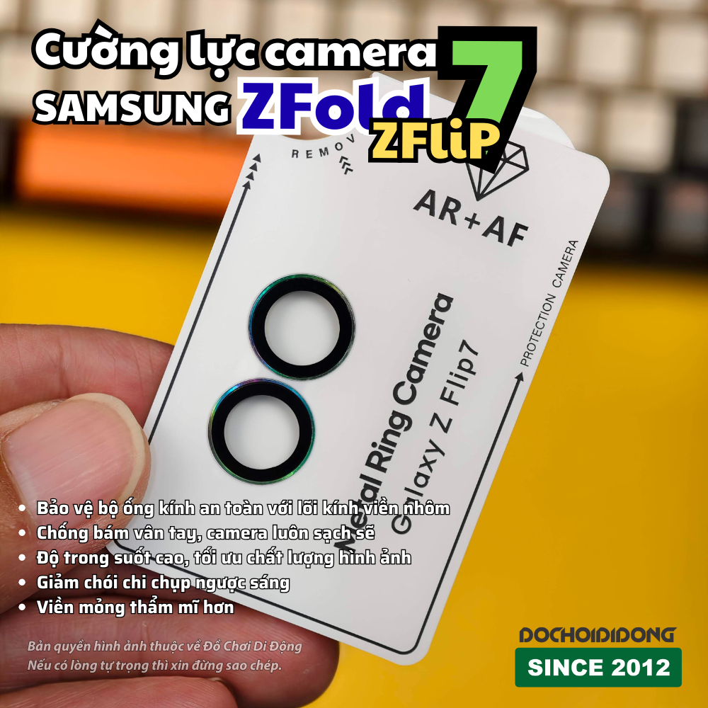Dán Cường Lực Camera Metal Ring Samsung Galaxy Z Fold 7 & Z Flip 7 – Chống Vỡ, Chống Chói