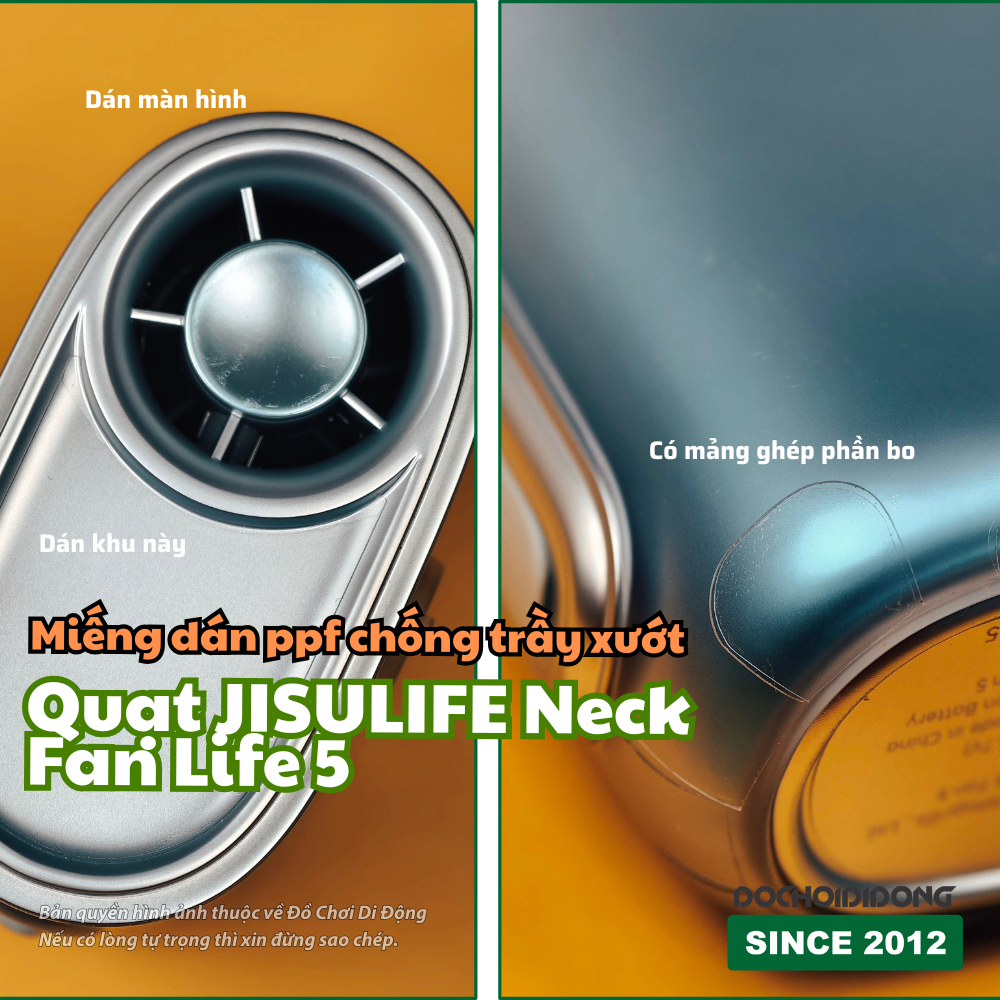 Miếng dán PPF chống trầy cho quạt JISULIFE Neck Fan Life 5 bảo vệ toàn diện