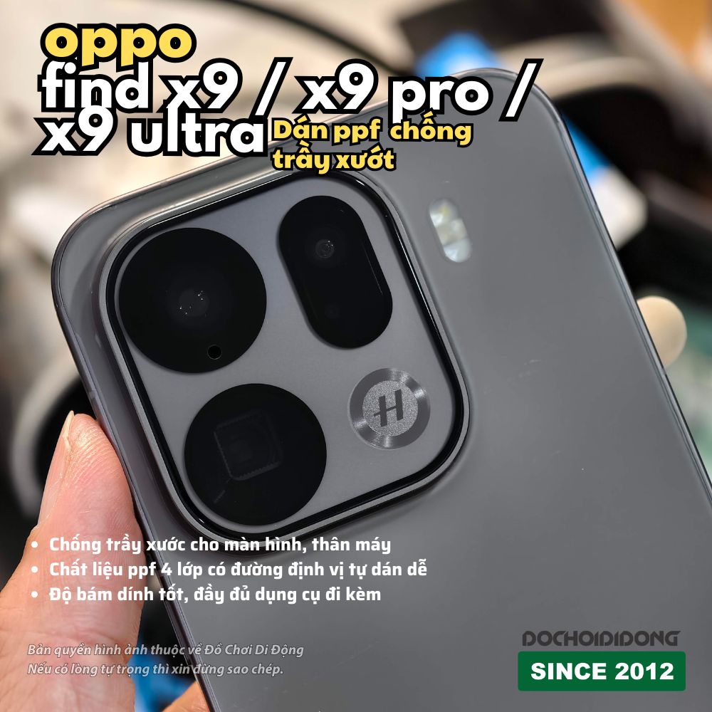 Miếng Dán PPF Chống Trầy Xước Full Body Cho Oppo Find X9 / X9 Pro / X9 Ultra (Nhám/Bóng/Full Viền)