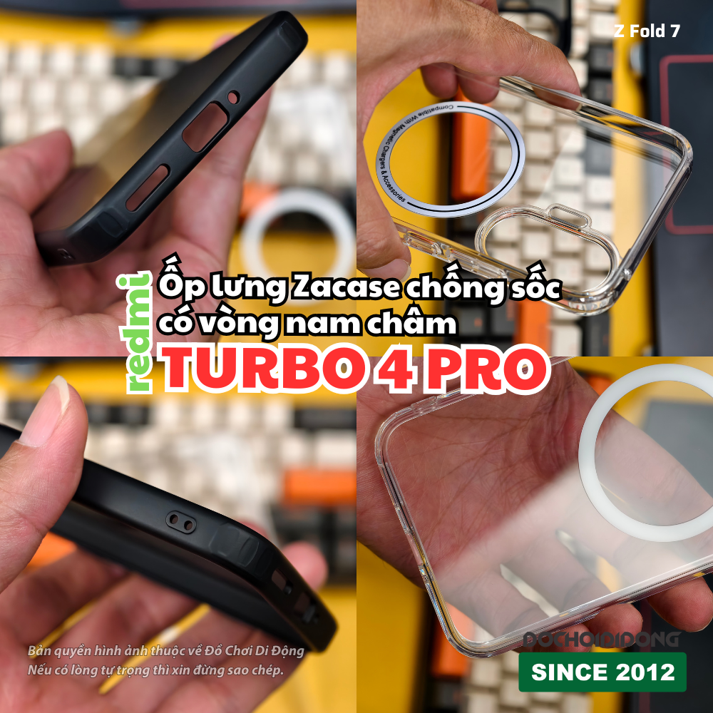 Ốp Lưng Zacase Chống Sốc Có Vòng Nam Châm Redmi Turbo 4 Pro - Bảo Vệ Toàn Diện, Tiện Ích Đỉnh Cao