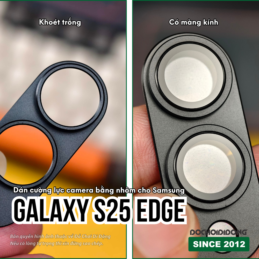 Dán cường lực camera bằng nhôm cho Samsung Galaxy S25 Edge