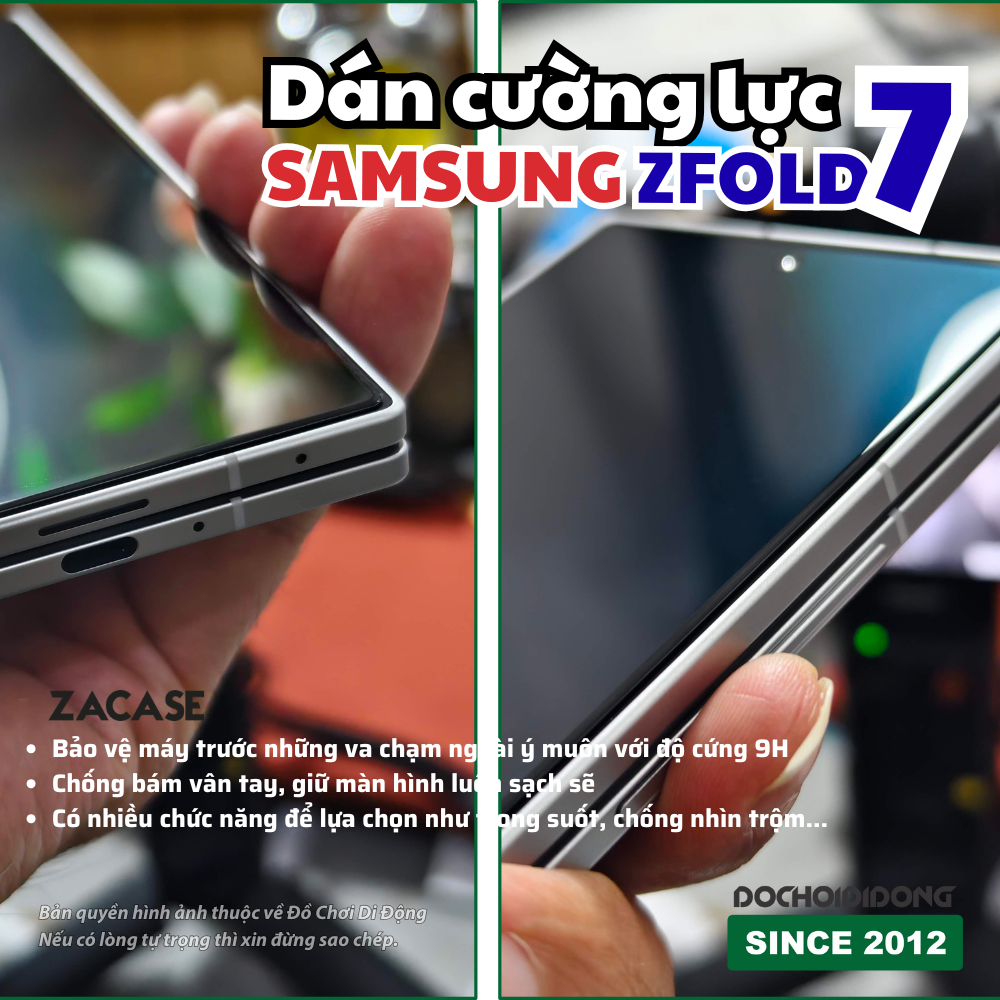 Dán Cường Lực Trong suốt, Chống Nhìn Trộm, Nhám Samsung Z Fold 7 ZACASE