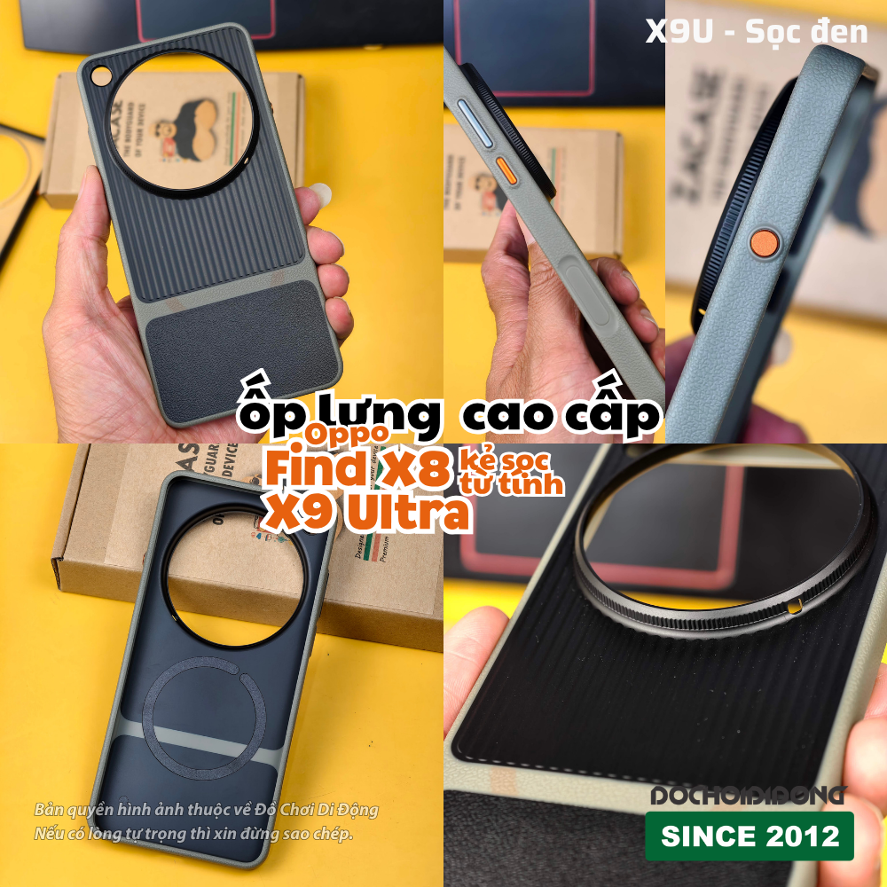Ốp lưng kẻ sọc cao cấp Oppo Find X8 / X9 Ultra chống sốc có vòng nam châm