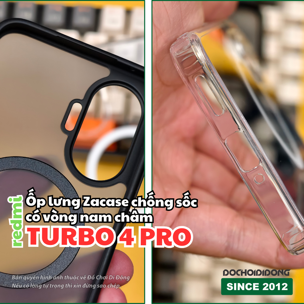 Ốp Lưng Zacase Chống Sốc Có Vòng Nam Châm Redmi Turbo 4 Pro - Bảo Vệ Toàn Diện, Tiện Ích Đỉnh Cao
