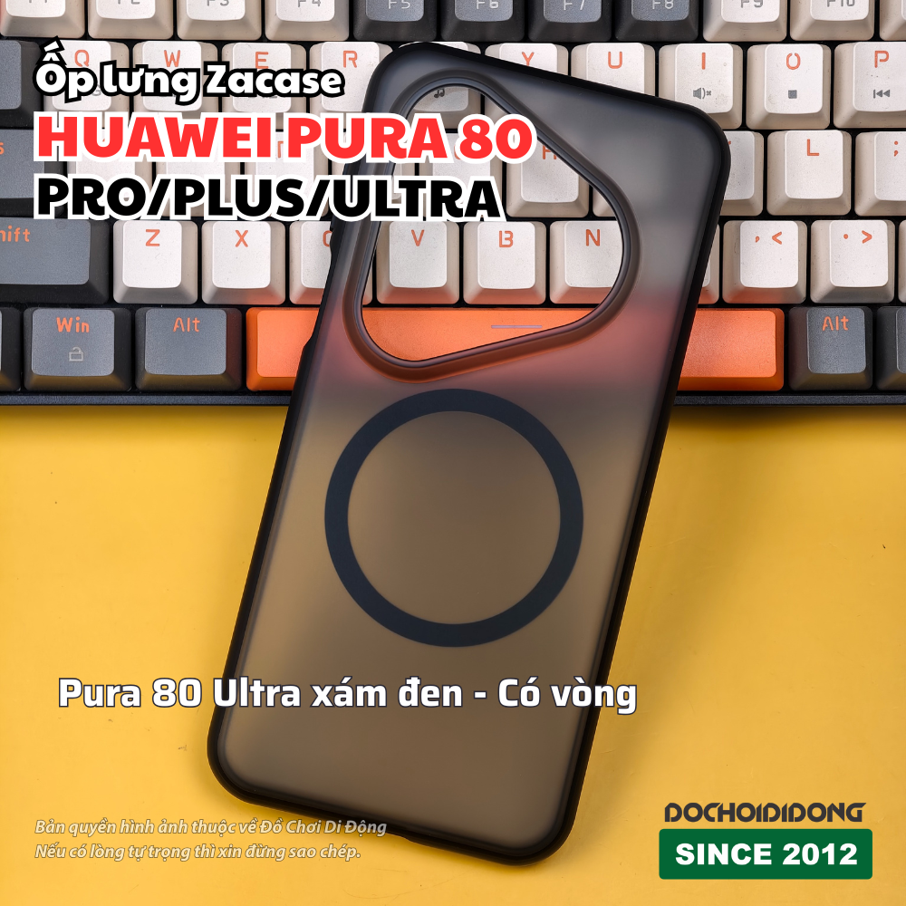 Ốp Lưng Zacase Chính Hãng Cho Huawei Pura 80 Pro / Plus / Ultra | Chống Sốc Mạnh Mẽ, Tùy Chọn Vòng Nam Châm