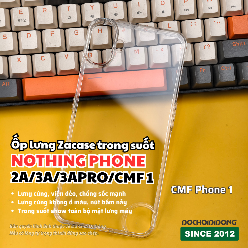 Ốp lưng Nothing Phone 2A 3A Pro CMF 1 Zacase chống sốc trong suốt