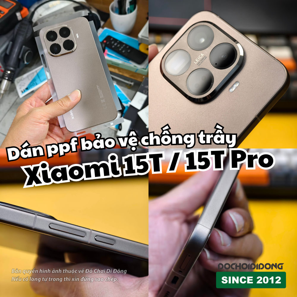 Miếng Dán PPF Full Body Chống Trầy Xước Cho Xiaomi 15T / 15T Pro (tùy chọn Màn Hình, lưng, viền, camera)