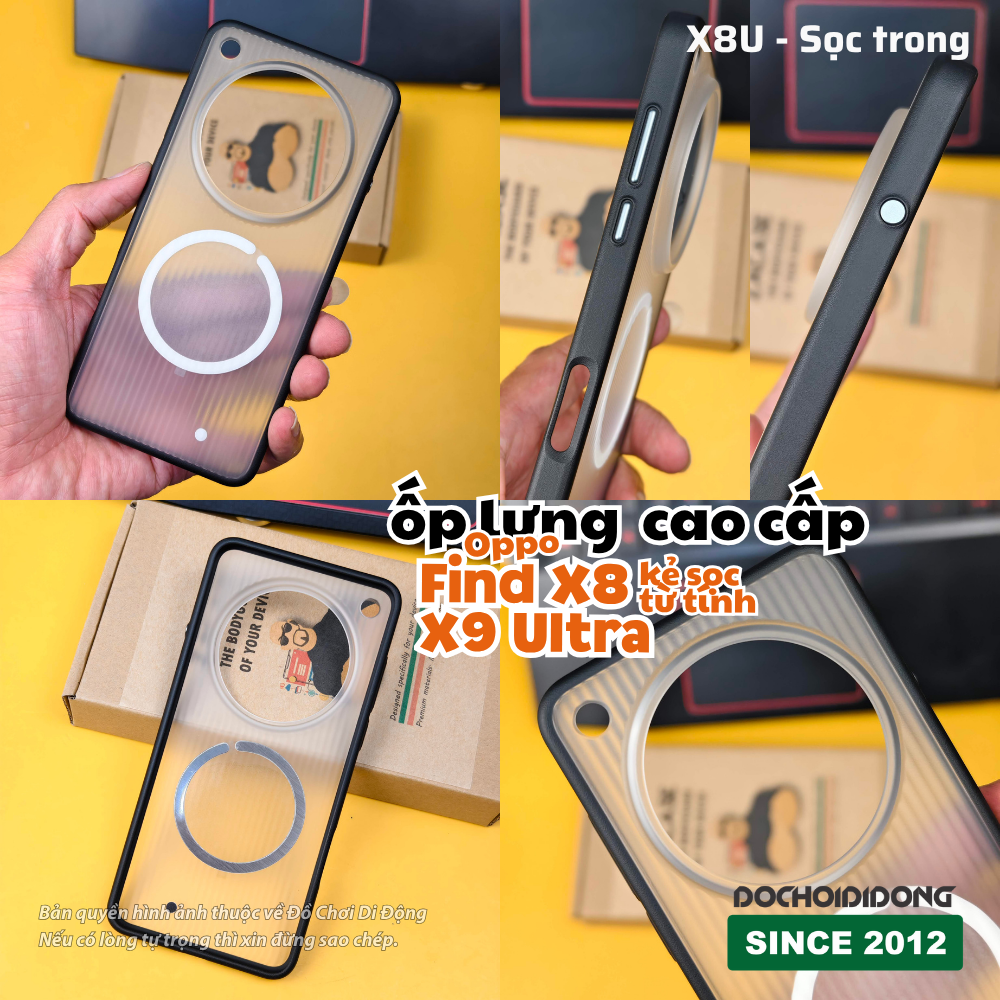 Ốp lưng kẻ sọc cao cấp Oppo Find X8 / X9 Ultra chống sốc có vòng nam châm