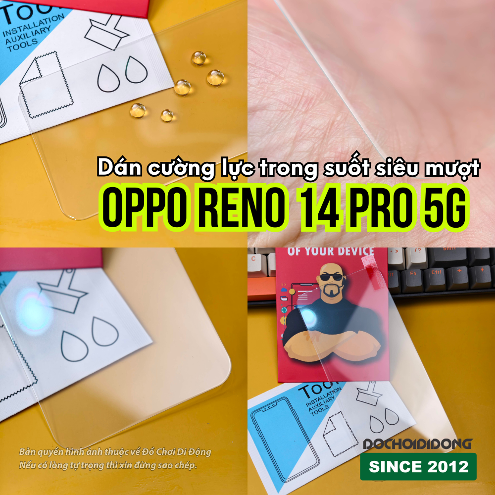 Dán cường lực cao cấp cho Oppo Reno 14 Pro 5G Zacase trong suốt không viền đen