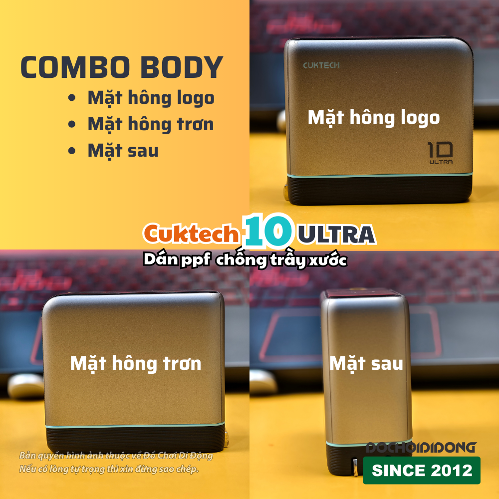 Dán ppf củ sạc Cuktech 10 Ultra full màn hình cong - bảo vệ hoàn hảo