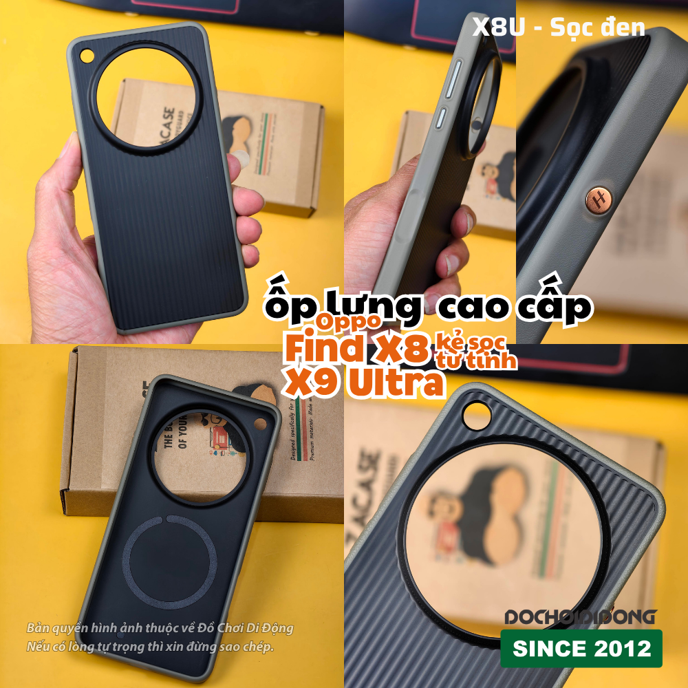 Ốp lưng kẻ sọc cao cấp Oppo Find X8 / X9 Ultra chống sốc có vòng nam châm