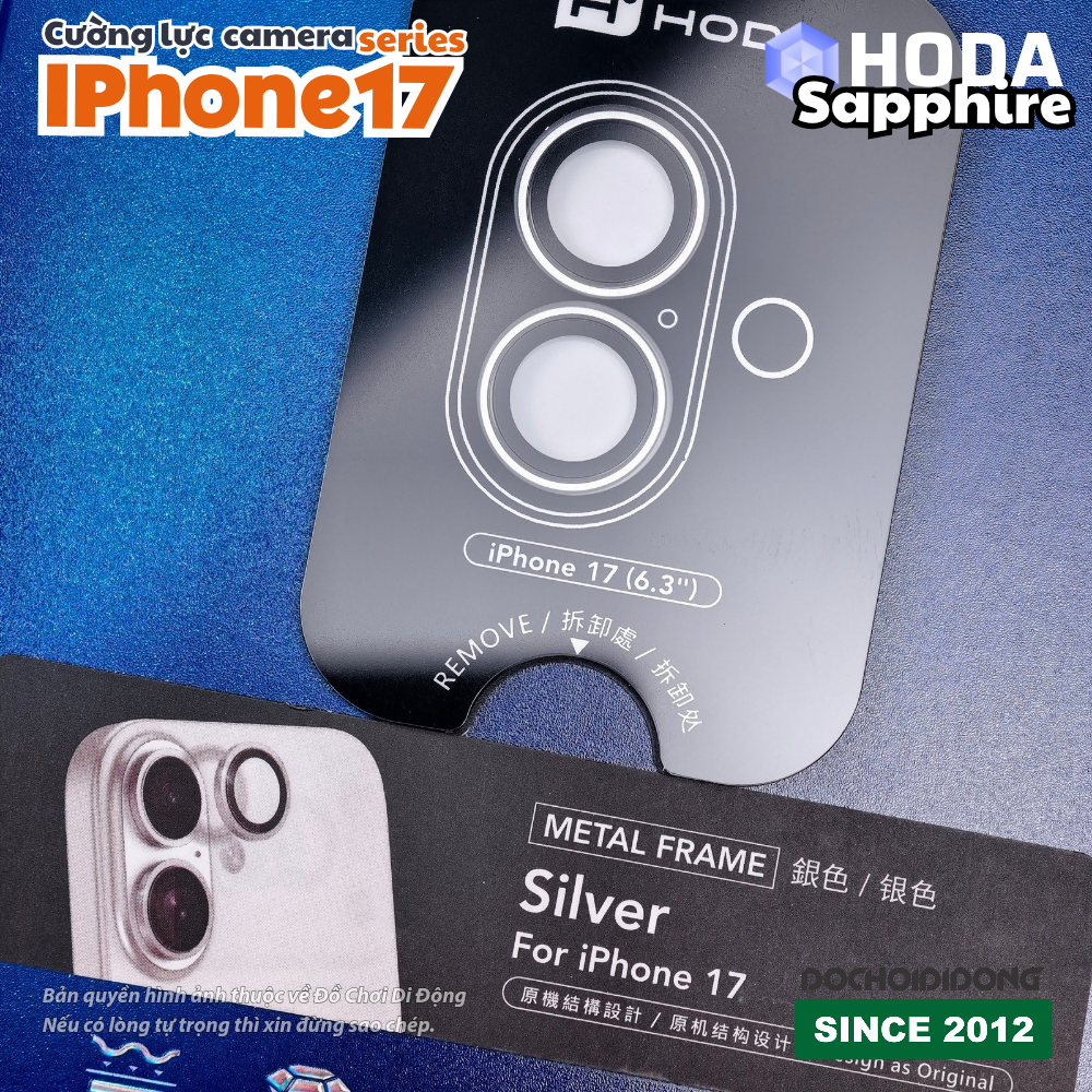 Dán kính cường lực bảo vệ camera iPhone 17 Pro Max Air Hoda Sapphire – Bảo vệ đẳng cấp, chuẩn màu nguyên bản