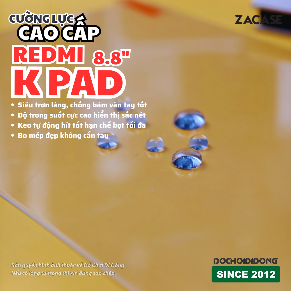 Kính Cường Lực Cao Cấp Zacase Cho Xiaomi Redmi K Pad 8.8: Bảo Vệ Toàn Diện, Trải Nghiệm Hoàn Hảo