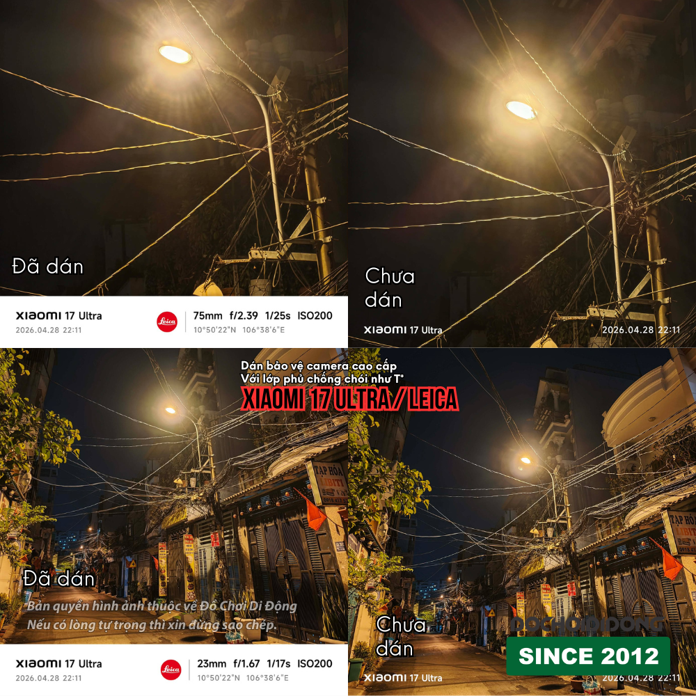 [ Giống Lớp Phủ T* ] Dán Cường Lực Camera Xiaomi 15 - 15 Pro - 17 Ultra Chống Chói Cao Cấp