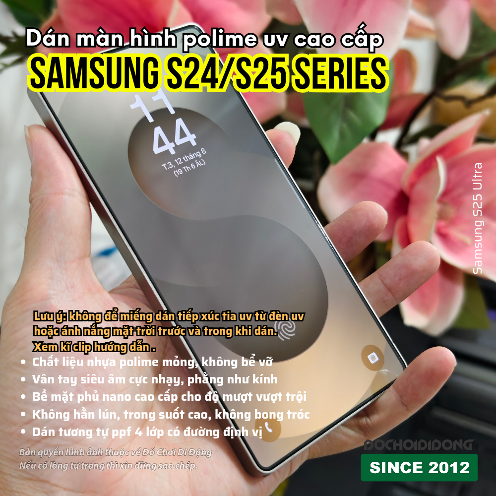 Miếng dán màn hình polime UV ( PPF UV ) Zacase kháng khuẩn cao cấp dành cho Samsung Galaxy S24 - S24+ - S24 S25 Ultra Plus
