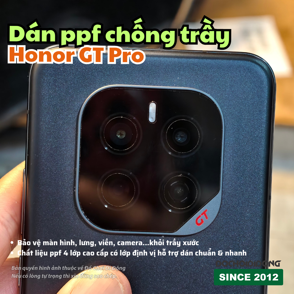 Miếng dán ppf màn hình, lưng viền, camera Honor GT Pro cao cấp