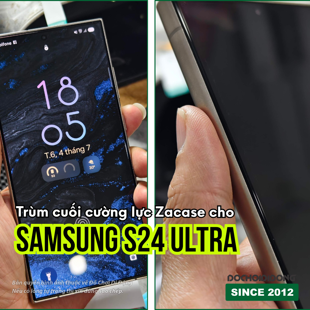 TRÙM CUỐI CƯỜNG LỰC CHỐNG CHÓI - KHÔNG LẸM HÌNH ZACASE dành cho Samsung S24 Ultra phiên bản cao cấp