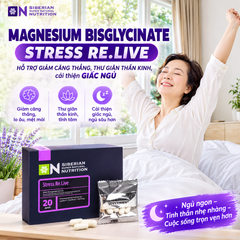 MAGNESIUM BISGLYCINATE STRESS RE.LIVE – HỖ TRỢ GIẢM CĂNG THẲNG, THƯ GIÃN THẦN KINH VÀ CẢI THIỆN GIẤC NGỦ