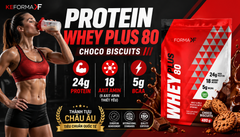 Bột Protein WHEY PLUS 80 CREAMY CAPPUCCINO 480g - Keforma | Bổ Sung 24g Protein Chất Lượng Cao
