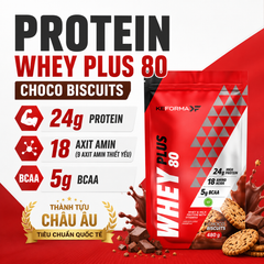 Bột Protein WHEY PLUS 80 CREAMY CAPPUCCINO 480g - Keforma | Bổ Sung 24g Protein Chất Lượng Cao