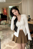 Chân váy xòe xếp ly dáng mini