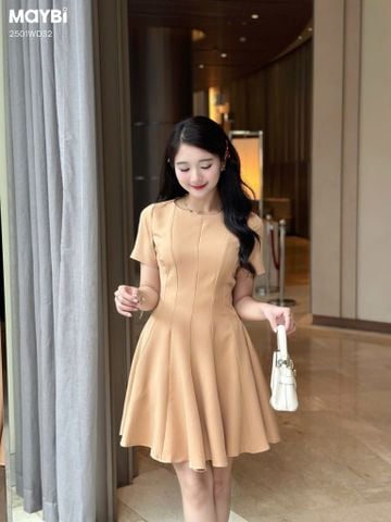 Đầm xòe cotton thái tay ngắn dáng mini