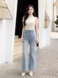 Quần jean ống suông rách kiểu