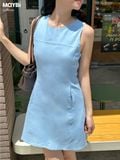 Đầm jean form A dáng mini