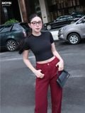 Áo thun ôm crop top tay ngắn đen
