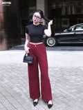 Áo thun ôm crop top tay ngắn đen