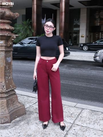 Áo thun ôm crop top tay ngắn đen