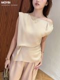 Áo lụa nhún eo