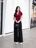 Quần culottes ống suông đen